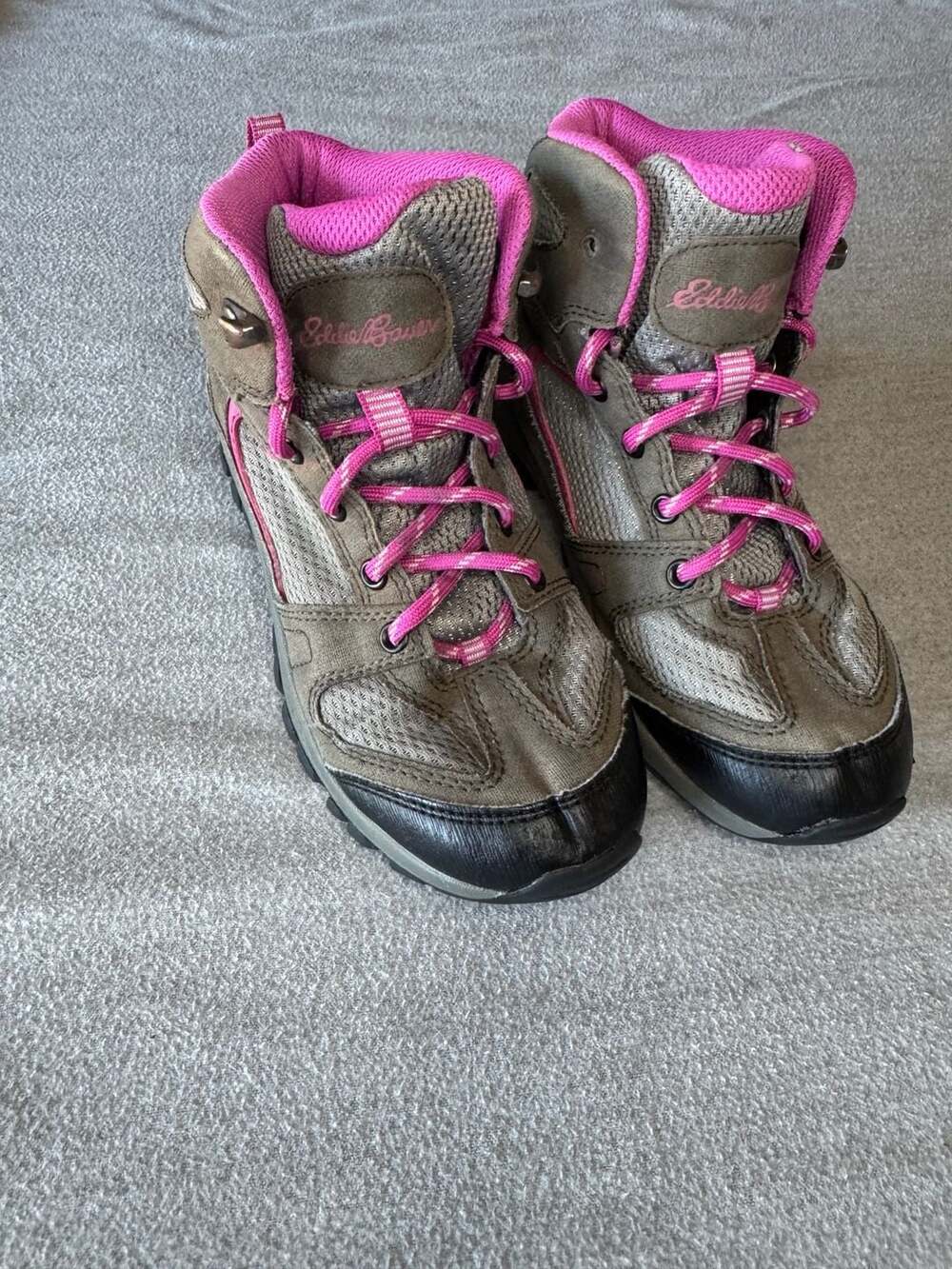 Eddie Bauer Girls Trail Hiking Boots Brown and Pink